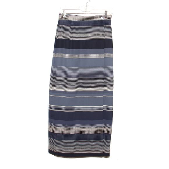 Vintage Josephine Chaus Maxi Wrap Pencil Skirt Size 6 Striped - Picture 1 of 8